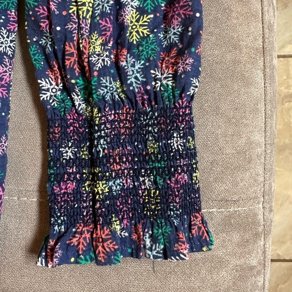 Talbots Blue Relaxed Blouse with Mandarin Collar and Cuffed Sleeves - Picture 6 of 7